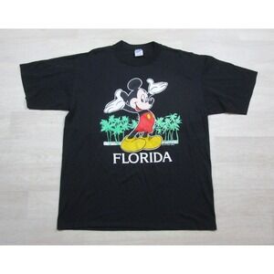 Vintage 80s Disney Mickey Mouse T Shirt (XL) Florida Velva Sheen Single Stitch
